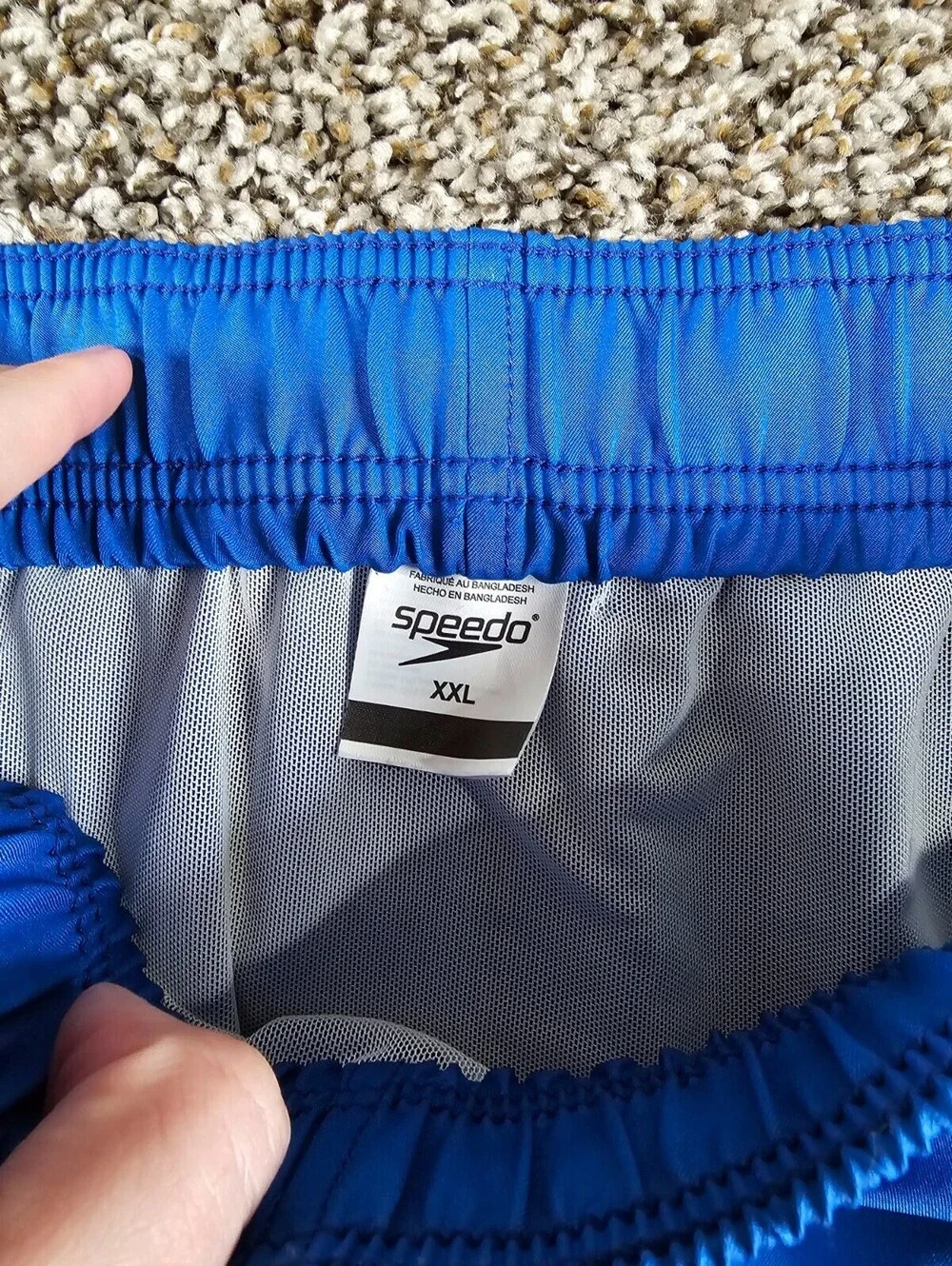 Speedo mens Sz XXL Lined Swimsuit Swim Trunks Bright Blue and Orange